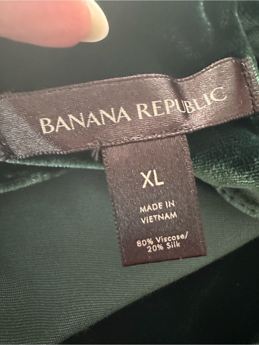 BANANA REPUBLIC Rita Velvet Maxi Dress XL Green Silk Blend Cowl Neck Bias Cut - Picture 10 of 15